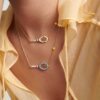 Wholesale Stainless Steel Tennis Racket Necklace Bracelet Set 18K Gold Plated Sporty Jewelry For Fans Gift
