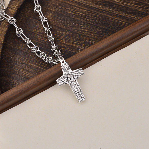 oly-ab83559858ebdc0b2a5df4ab37641806 Wholesale Electroplated Zinc Alloy Skull Cross Pendant Necklace Dark Vintage Punk Hip Hop Street Jewelry Accessory Trendy Boutique Resale