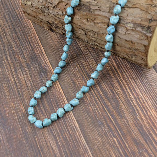 oly-abd4cb38d46c9ae5e894e4b5f5215621 Wholesale Vintage Irregular Blue Turquoise Long Wrap Sweater Chain Necklace Fashion Jewelry Accessory