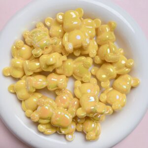 A182-09-solid yellow / The size is about 24*34mm, the aperture is about 2.8mm