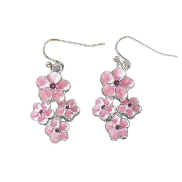 Wholesale Retro Pink Flower Handmade Resin Drop Earrings For Women Alloy Earrings Fashion Accessory