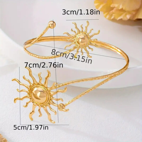 oly-ac5c8230a4bf48c8f3f2485dc206d15e Wholesale Stylish Vintage Sunflower Electroplated Metal Open Bangle Adjustable Women S Bracelet Boutique Resale Jewelry Accessory