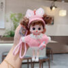 Wholesale Stylish Cute Doll Keychain White Vinyl Bunny Ear Design Fashion Accessory For Bags And Keys