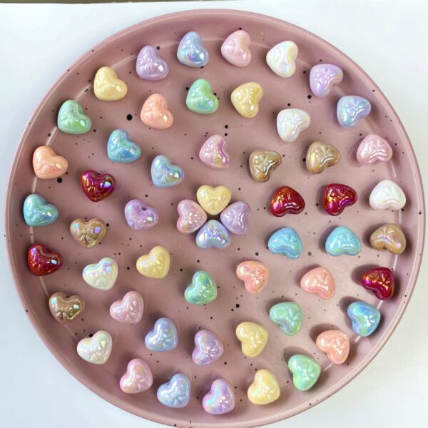 Wholesale UV-Plated Acrylic Butterfly Heart Beads for DIY Phone Chain Keychain Craft Supply