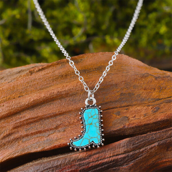oly-aca02e9af8a12a51fe6bccc96624502e Wholesale Retro Cowboy Boot Turquoise Earrings Set Bohemian Fashion Jewelry Accessory