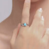 Wholesale Evil Eye Opal Ring Electroplating Copper Adjustable Women S Boutique Resale Jewelry Accessory
