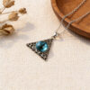 oly-ada72d2eccbe42e5218cad819be67aaa Wholesale Hip Hop Blue Eye Triangle Pendant Necklace Stylish Streetwear Jewelry Accessory Zinc Alloy Silver Finish Boutique Resale Gift