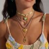 Wholesale Trendy Stainless Steel Pendant Necklace Heart Starfish Sun Design Boutique Resale Accessory