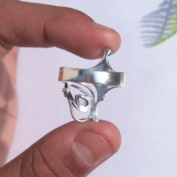 oly-ae0b341c2e3122e67c8768e49e5a4277 Wholesale Vintage Wide Band Moonstone Ring Silver Hollow Out Geometric Fashion Jewelry Accessory Gift Resale