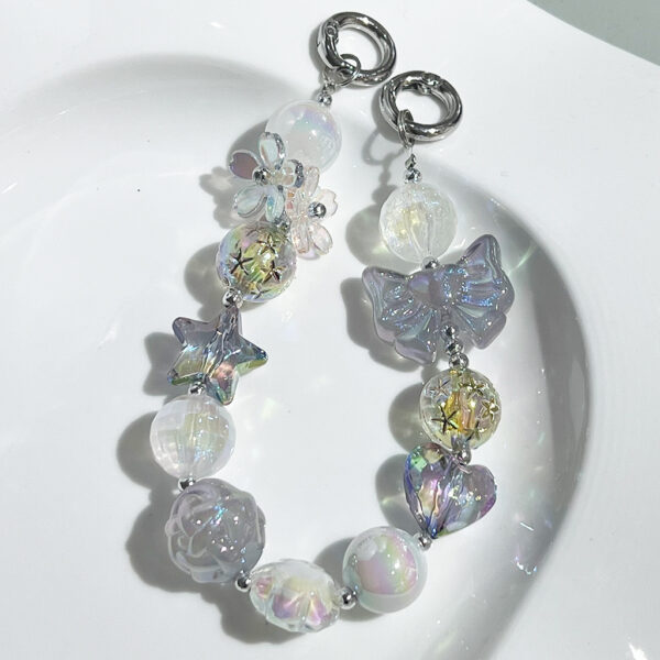 oly-ae2a313c933121a0daa6154acf958c92 Wholesale Acrylic UV Plated Transparent Beads Heart Star Shape for DIY Keychain Phone Charm Craft Supply