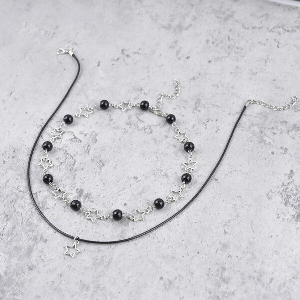 Wholesale Trendy Black Pearl Star Hollow Necklace Set Women S Zinc Alloy Fashion Jewelry Accessory