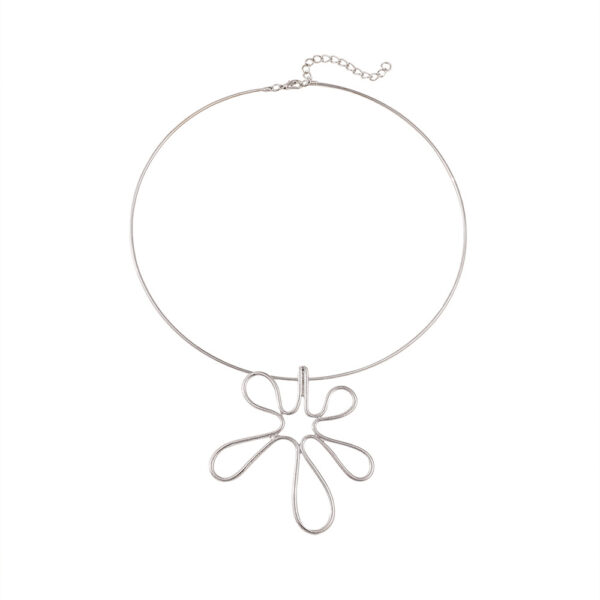 oly-ae975b09577b94e1ec0cb07b155492d8 Wholesale Trendy Zinc Alloy Hollow Flower Necklace Collar Retro Antique Silver Jewelry Accessory For Everyday And Boutique Resale