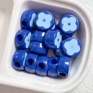 16-sapphire blue / Size is about 18mm, hole diameter is about 6mm