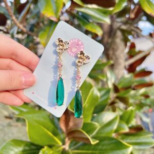 oly-aedcc801e52cc3ec0ed84d78762bc1b8 Wholesale French Vintage Emerald Green Crystal Drop Earrings For Women Fashion Jewelry Boutique Resale Gift