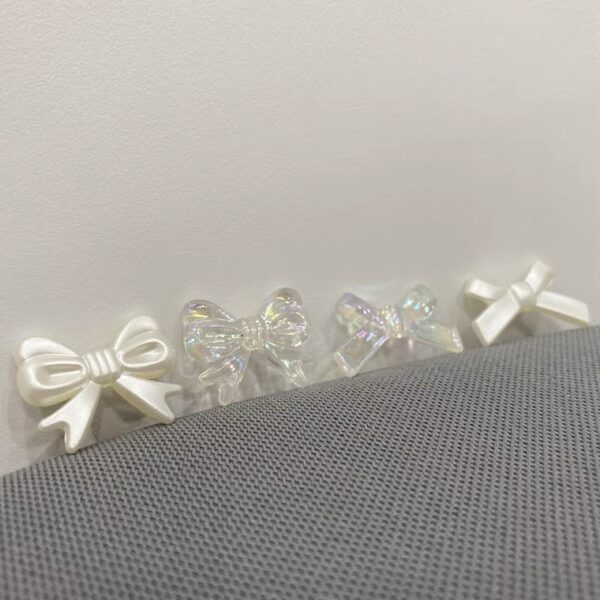 Wholesale Vintage Pearl Bow Charms, ABS Imitation Pearl DIY Phone Case Epoxy Resin Accessory