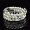 oly-af1b0a579011a9ff4dc816d09dfd7630 Wholesale Chic Silver Tone Rhinestone Pearl Wrap Open Cuff Bangle Multi Layer French Women S Bracelet Party Gift Fashion Accessory