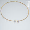 oly-af55f2aa6654e0f602741d09cf640ef8 Wholesale Heart Zircon Crystal Jewelry Set Silver Tone Bridal Choker Necklace Bracelet Earrings Party Wear Gift For Boutique Resale