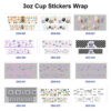 Wholesale 8pcs Handbag Phone Pattern Insect Floral Print 3oz Cup Stickers Wrap OLY Exclusive
