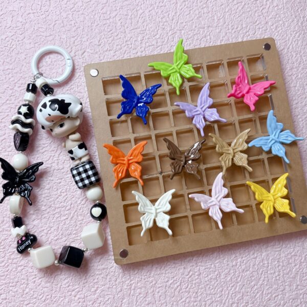 oly-afc073da5ee9e6917e9603cc6c3ce77e Wholesale Stylish Acrylic Painted Butterfly Loose Beads for DIY Jewelry Making, Multicolor Fashion Accessory for Bracelet Necklace Phone Charm