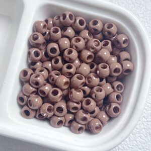 06-coffee color / The size is about 8mm, the aperture is about 2-3mm