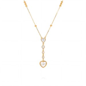 Heart-shaped pearl tassel necklace