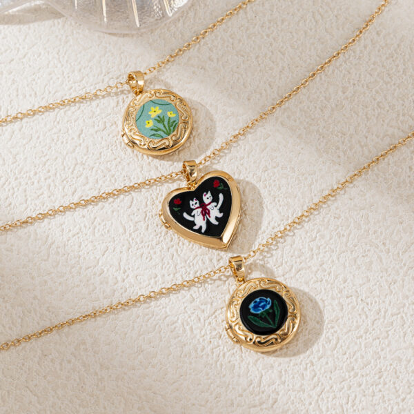 oly-b0ac64e16d7a299cc74fbeb4d1341927 Wholesale Stainless Steel Gold Plated Heart Locket Necklace With Rabbit Design Chic Fashion Accessory For Gift Or Boutique Resale