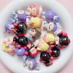 Wholesale Cartoon Silicone Loose Beads UV Plated DIY Phone Chain Charms Stylish Jewelry Accessory for Gift & Boutique Resale
