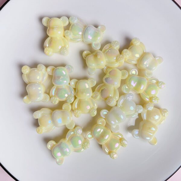 oly-b0c426e206fc325cb8a792bdaf2bb3fa Wholesale Acrylic Bear Loose Beads Glow-in-the-Dark Blue Two-Color Gradient Electroplated for DIY Phone Charm Jewelry Making Supply