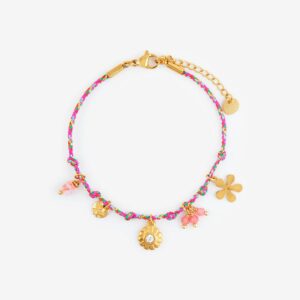 Pink colorful rope round bracelet