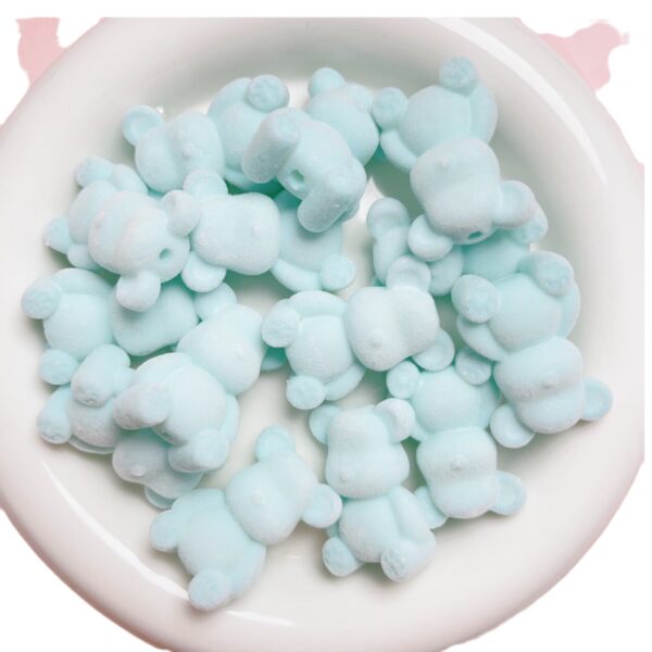 oly-b11754ca5f6faaadbdc467ff0005df66 Wholesale Cartoon Flocked Bear Acrylic Loose Beads for DIY Jewelry Making - Trendy Fashion Accessory for Necklace Bracelet Phone Charm