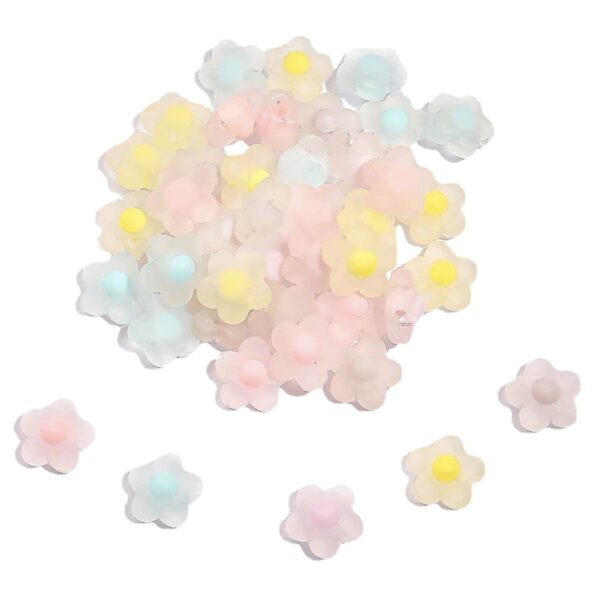 Wholesale Frosted Acrylic Loose Beads Love Star Plum Blossom Shapes for DIY Hair Accessories Craft