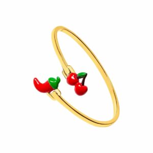 Chili cherry open bracelet