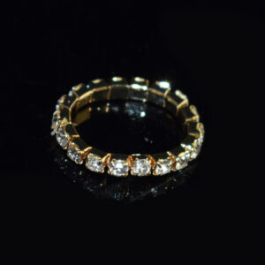 Ring 1 row Golden White Diamond
