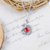 oly-b17d8c782dfe0fb51ea3624a9e19f4c4 Wholesale Retro Shaped Pendant Necklace With Red Stone Antique Silver Finish Fashion Jewelry Boutique Resale Gift