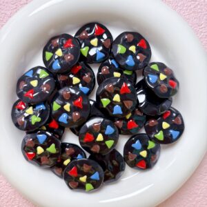 04-black / Size is about 25mm, hole diameter is about 2.5mm
