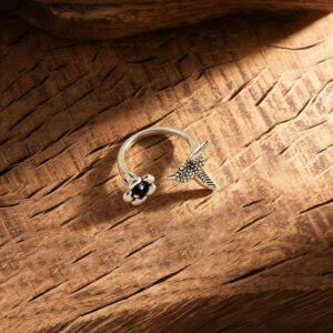 Wholesale Zinc Alloy Hummingbird Ring Retro Open Design Chic Fashion Jewelry Accessory