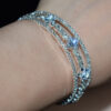 oly-b237f822dd6195a44d454d4c516e7107 Wholesale Minimalist 3 Row Rhinestone Open Bracelet Silver Tone Fashion Accessory Chic Everyday Wear Boutique Resale