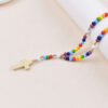 Wholesale Trendy Bohemian Colorful Cross Pendant Necklace Alloy Chain Jewelry Accessory For Everyday Wear