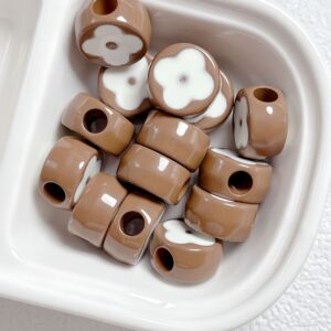 15-coffee color / Size is about 18mm, hole diameter is about 6mm