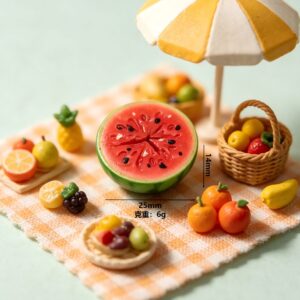 Simulated half-cut watermelon