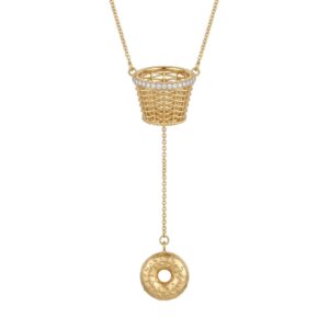 Donut-shaped Y-shaped tassel necklace