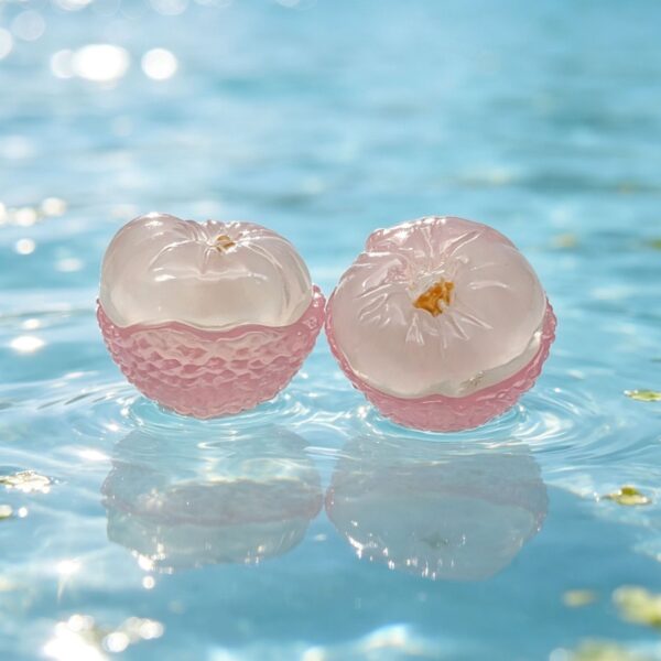 Wholesale Large Half Peeled Lychee Resin Keychain Charm DIY Bag Accessory Craft Supply