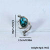 oly-b26db8ca312389fd2e61b77bb0f4f0b8 Wholesale Bohemian Vintage Turquoise Open Ring Stylish Silver Tone Adjustable Women S Jewelry Gift For Party Boutique Resale