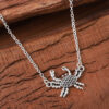 oly-b274f225cecaae66db336f5e98a228f1 Wholesale Retro Ocean Crab Pendant Necklace Antique Silver Finish Trendy Fashion Jewelry Accessory For Women Gift Boutique Resale