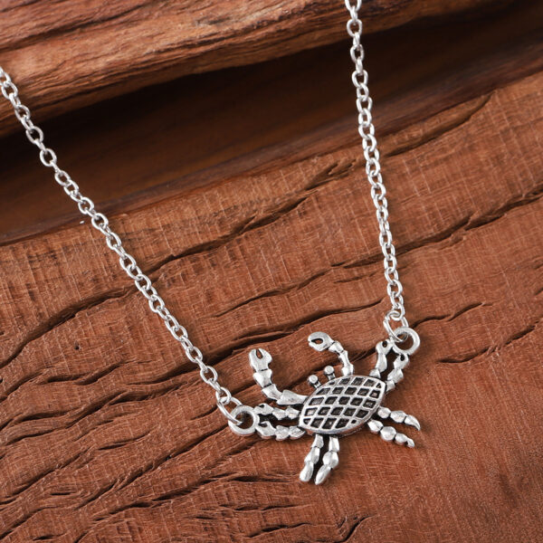 oly-b274f225cecaae66db336f5e98a228f1 Wholesale Retro Ocean Crab Pendant Necklace Antique Silver Finish Trendy Fashion Jewelry Accessory For Women Gift Boutique Resale