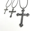 oly-b30c203917a6f714f891abe93329a94e Wholesale Retro Geometric Cross Pendant Necklace Alloy Wax Rope Chain Chic Jewelry Accessory