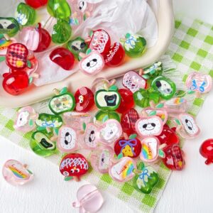 Wholesale Cute Hand-Painted 3D Acrylic Loose Beads for DIY Jewelry Making, Necklace & Bag Charm
