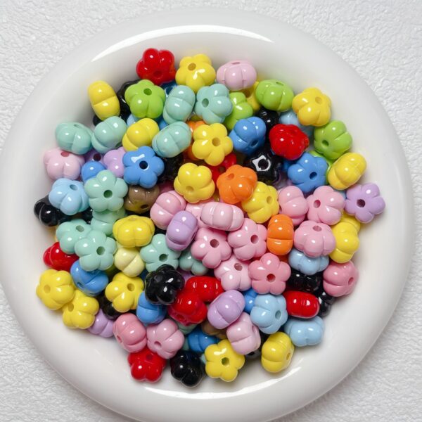 oly-b36a919a84830179556dc5bb01f280b6 Wholesale Trendy Acrylic Pumpkin Flower Loose Beads Coffee Color for DIY Necklace Bracelet Phone Chain Jewelry Making Supplies