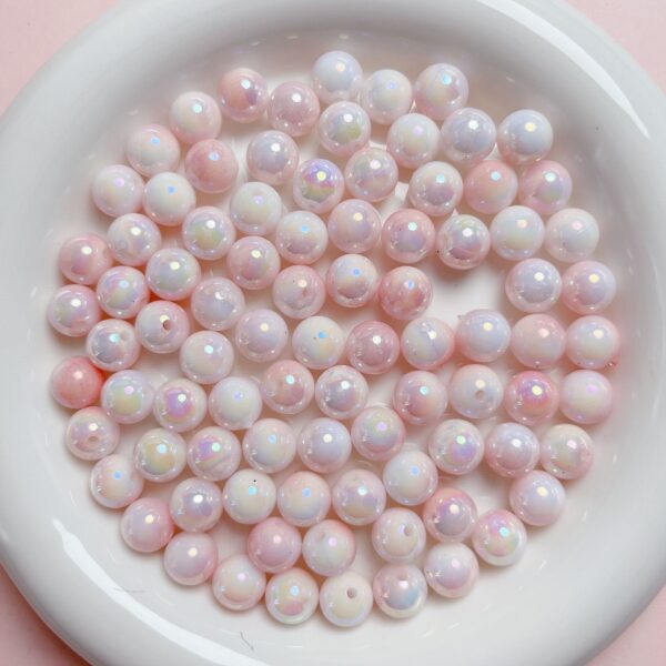 Wholesale Acrylic Gradient AB Two Color Imitation Pearl Loose Round Beads for DIY Phone Charm and Jewelry Making