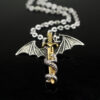 oly-b3d3d285439fdc9a929e52431a040f87 Wholesale Retro Alloy Dragon Sword Pendant Necklace Punk Rock Fashion Gift